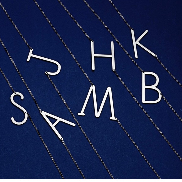 Silver Initial Pendant Necklace Letters A-Z - Picture 4 of 4